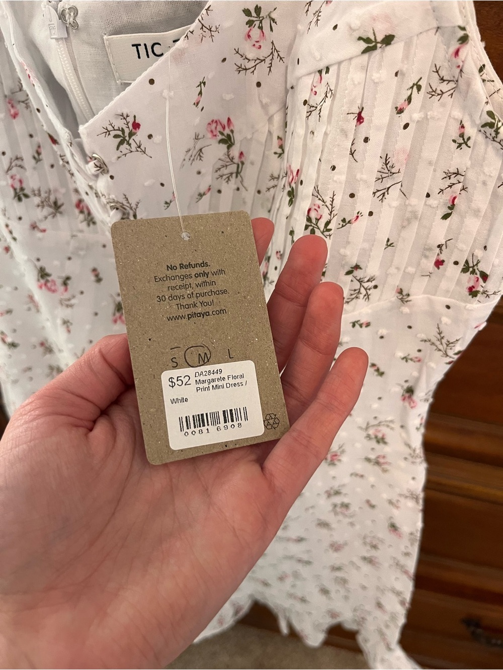 Floral Lace-Up Ruffle Mini Dress - Picture 4 of 4